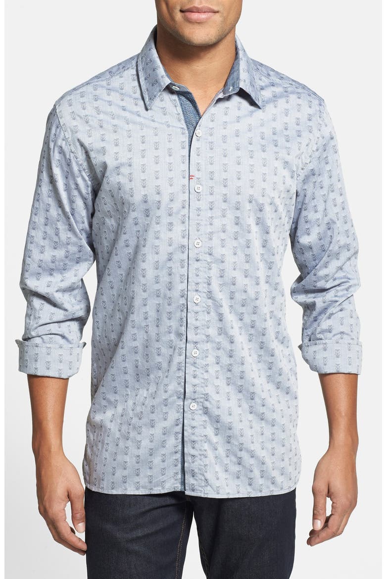 'Tijuana' Tailored Fit Jacquard Sport Shirt, Main, color, GREY