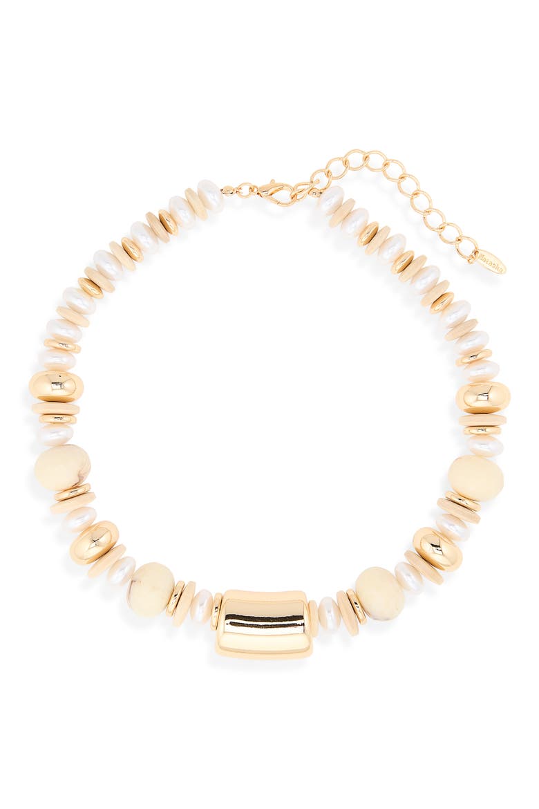 Faux Pearl Beaded Necklace, Main, color, NEUTRAL COMBO
