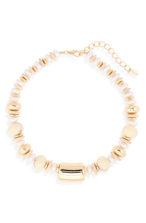 Faux Pearl Beaded Necklace