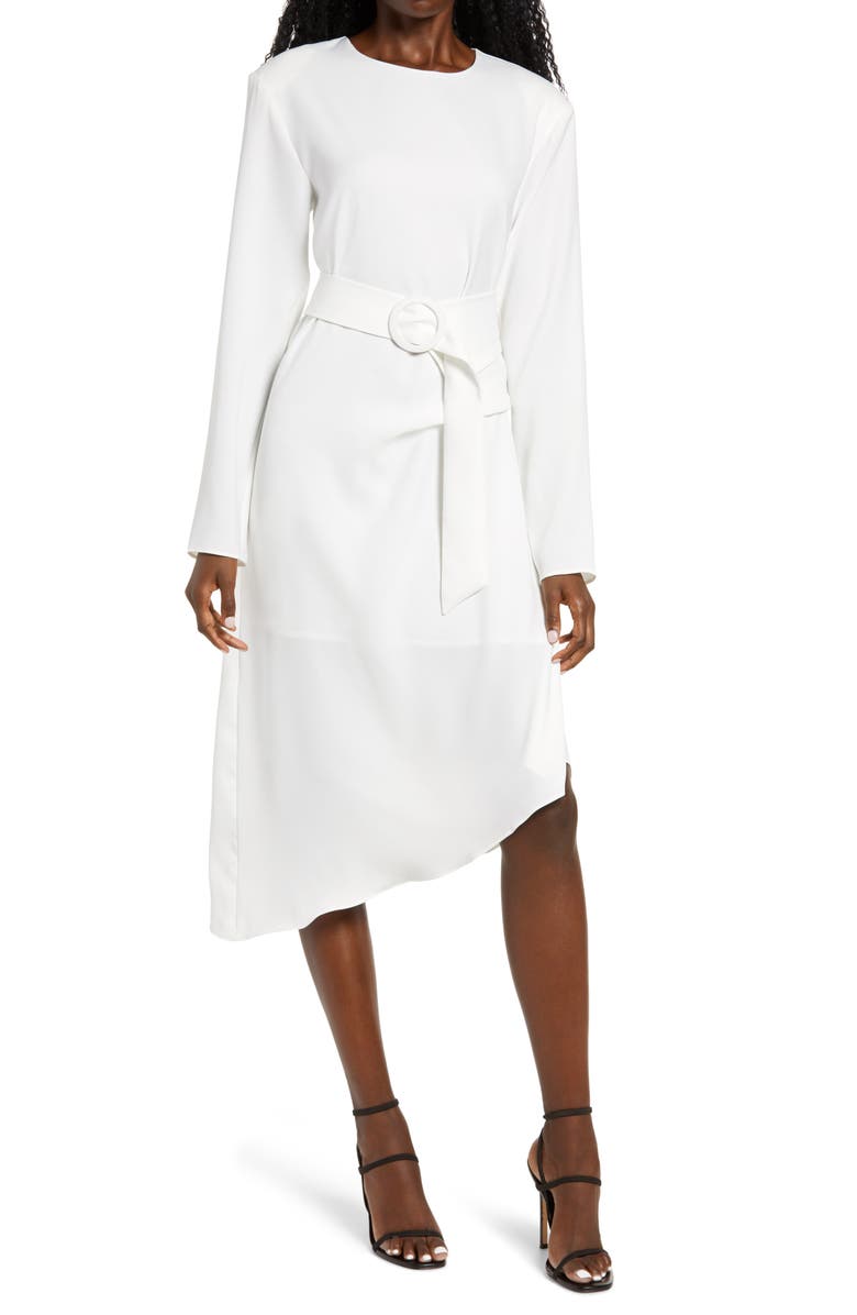 Endless Rose Long Sleeve Asymmetrical Dress, Main, color, 