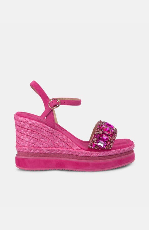 Platform Wedge With Rhinestones