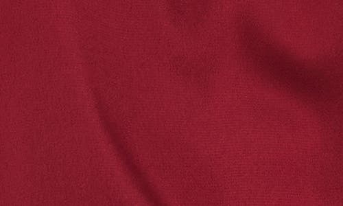 Vince Camuto Beaded Mock Neck Sleeveless Hammered Satin Top In Ruby