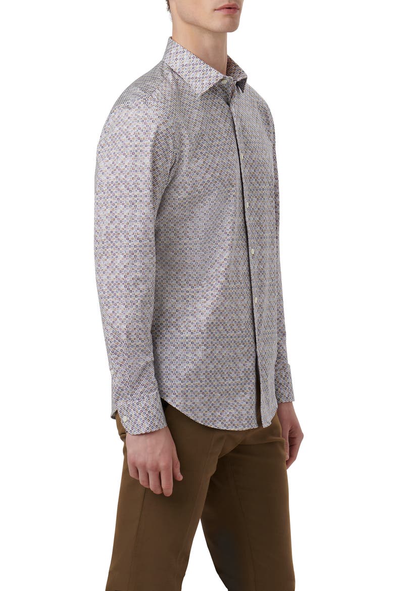 OoohCotton® James Geo Print Button-Up Shirt, Alternate, color, LAVENDER
