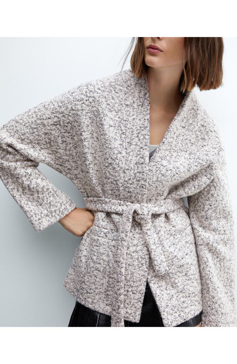 MANGO Tie Waist Coat, Alternate, color, 