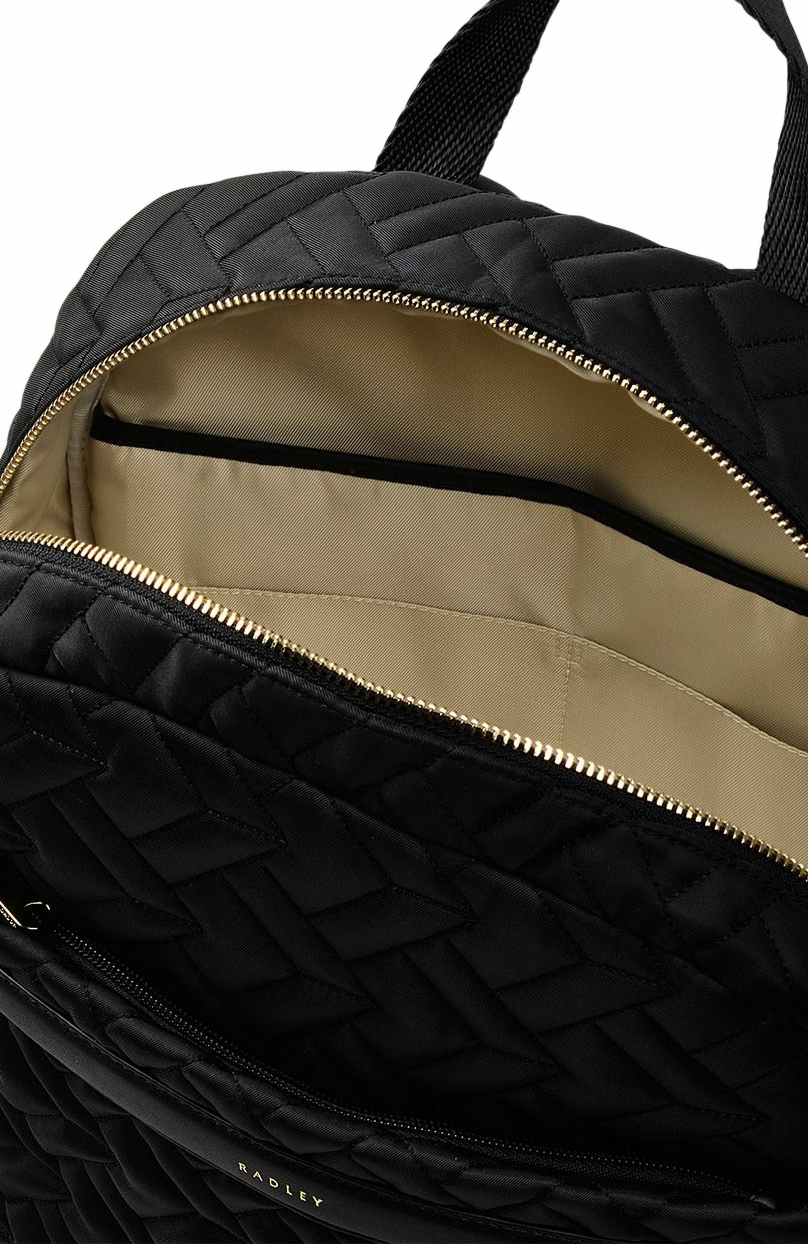 Radley Holland Park - Quilt Medium Ziptop Backpack, Alternate, color, Black