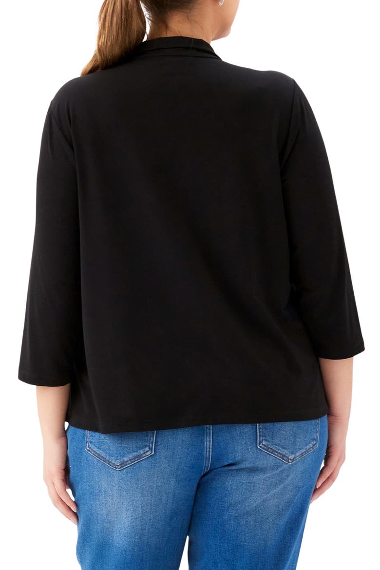 Half Zip Travel Jersey Top, Alternate, color, BLACK