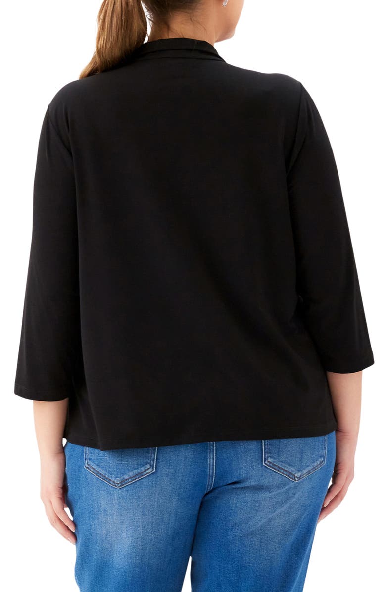 Karen Kane Half Zip Travel Jersey Top, Alternate, color, Black