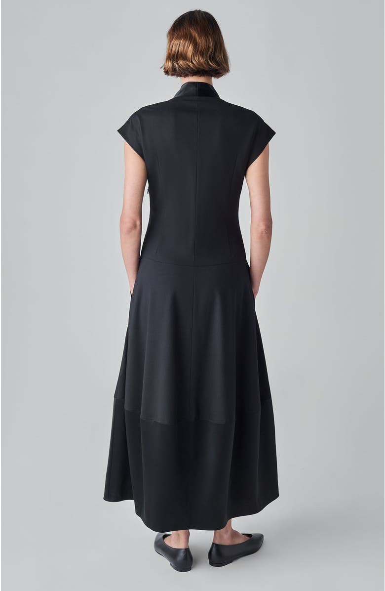 CO V-Neck Bubble Dress - Black, Alternate, color,