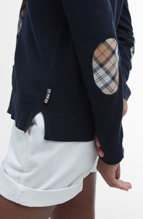 Barbour Bredon Tartan Accent Cotton & Cashmere Cardigan