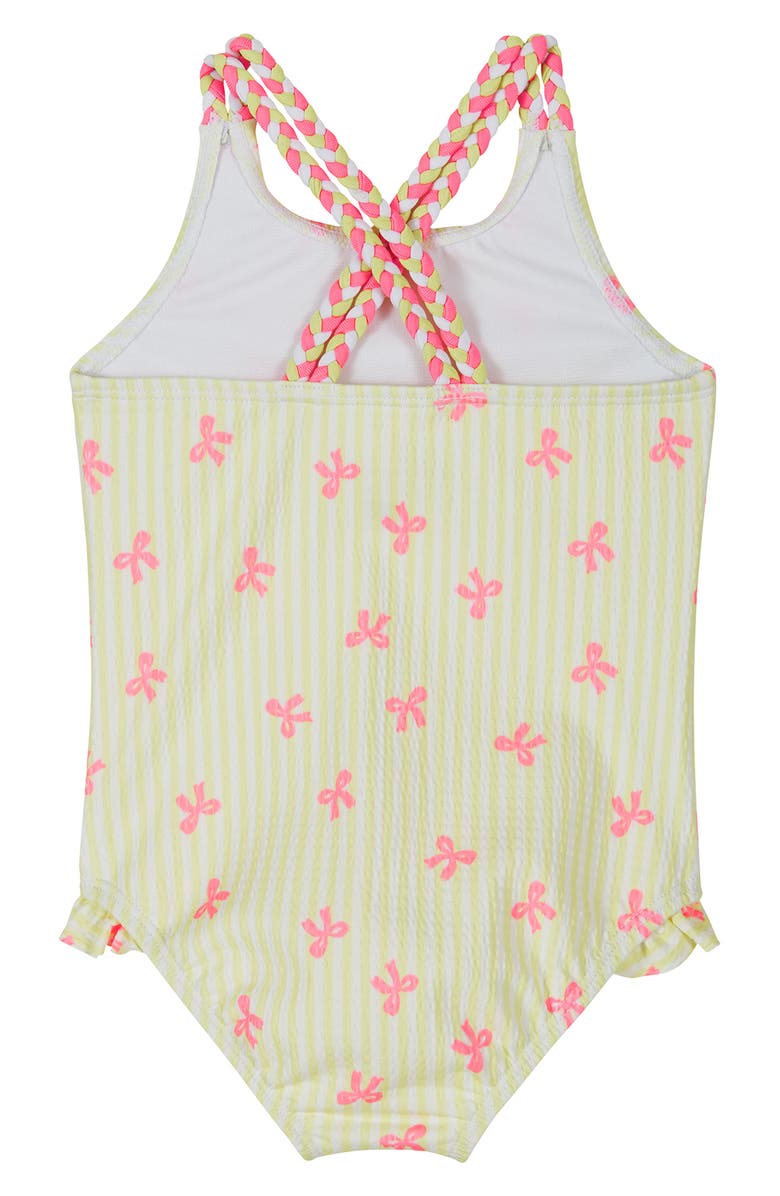 Andy & Evan Seersucker One-Piece Swimsuit, Alternate, color, Yellow