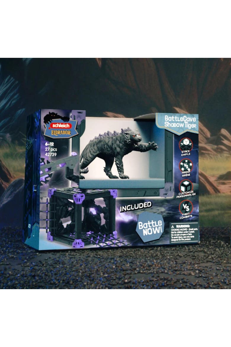 Eldrador Creatures, BattleCave Shadow Tiger, 27 Piece Combat Toy Playset, Alternate, color, Multicolored