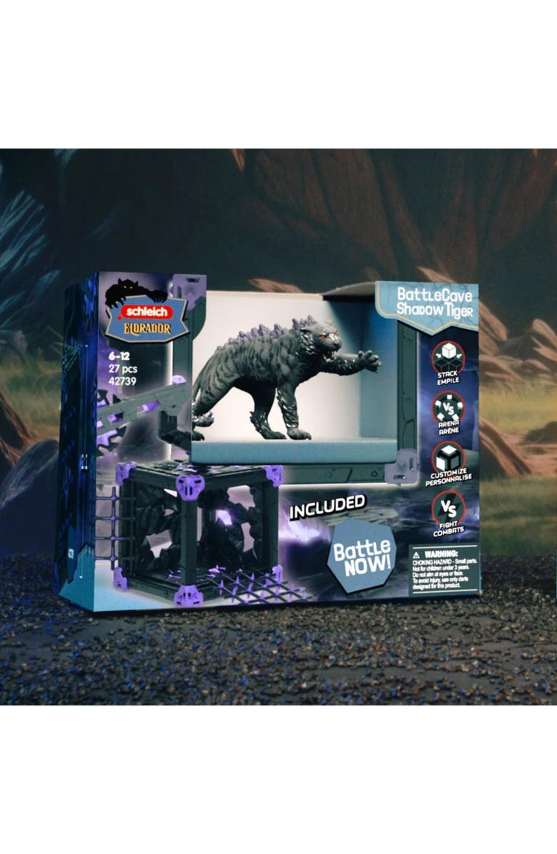 Schleich Eldrador Creatures, BattleCave Shadow Tiger, 27 Piece Combat Toy Playset, Alternate, color, Multicolored