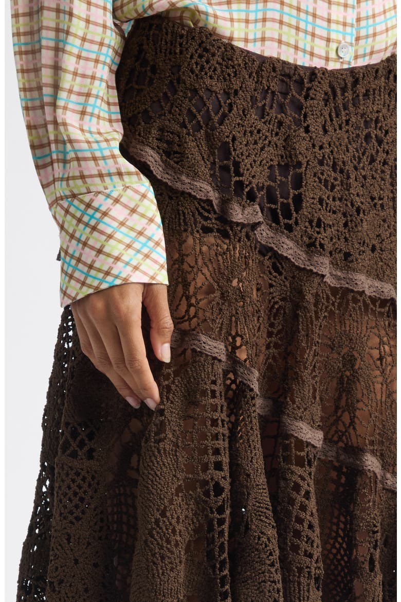 Yuka Lace Skirt, Alternate, color, BROWN