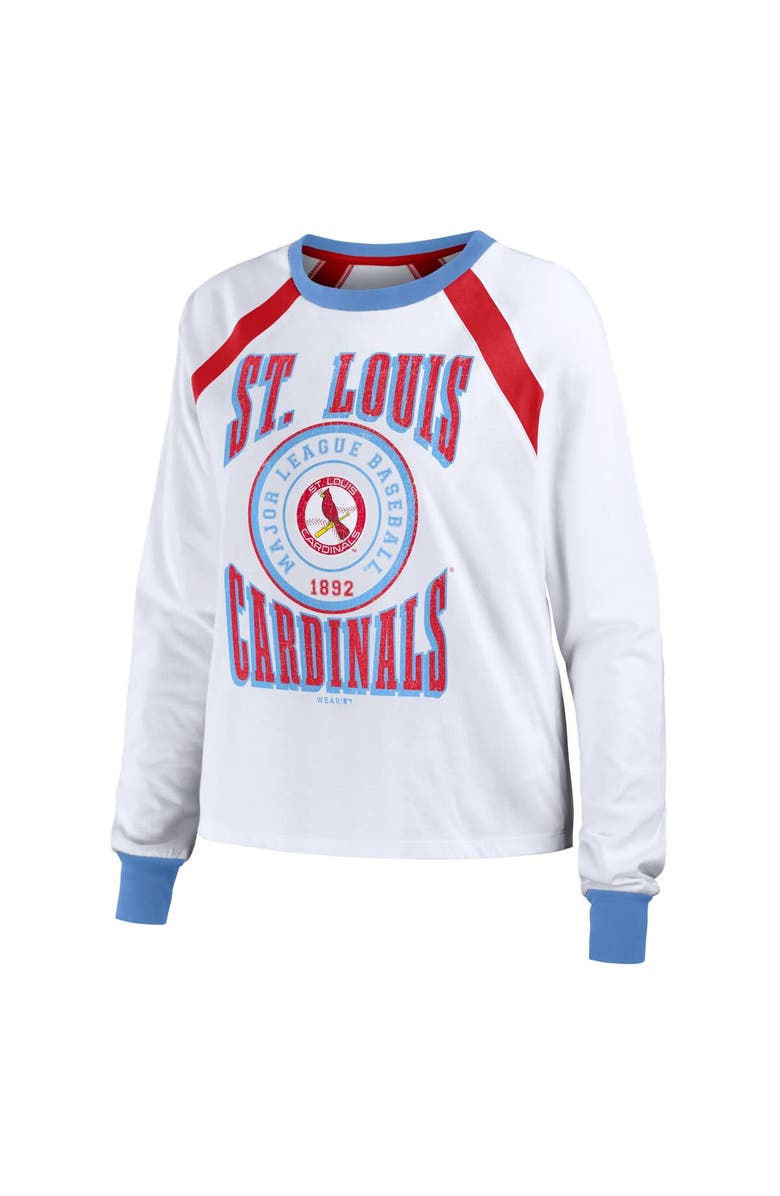 WEAR by Erin Andrews Women's WEAR by Erin Andrews White St. Louis Cardinals Raglan Long Sleeve T-Shirt, Alternate, color, White