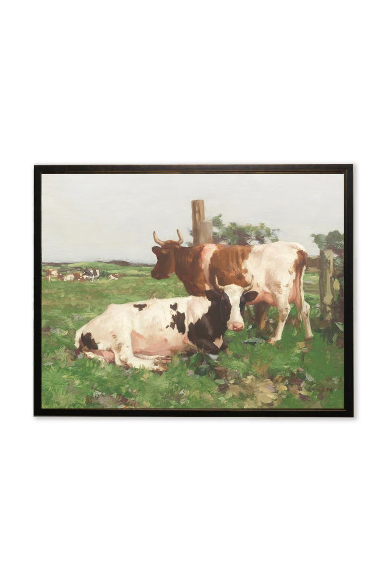 Cows in Pasture Scene in Copper and Black frame, Main, color, Multi