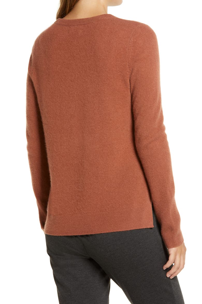 Crewneck Cashmere Sweater, Alternate, color, RUST SEQUOIA