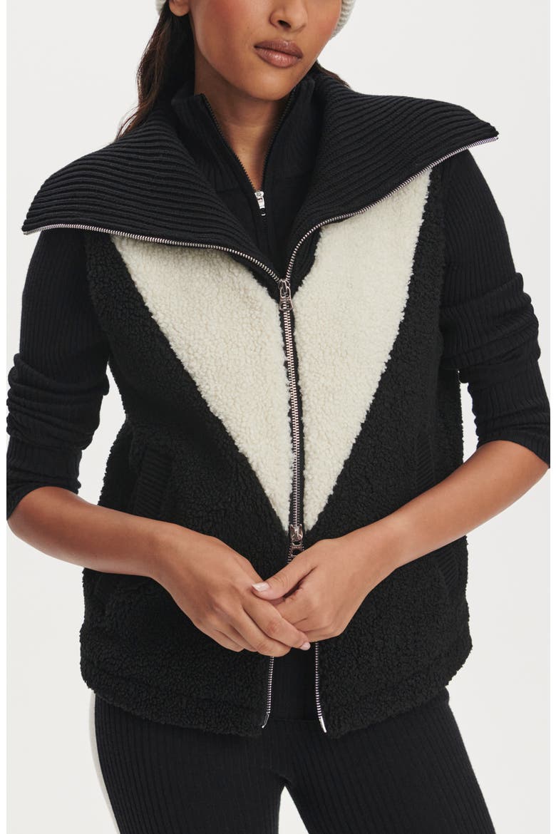 Caspian High Pile Fleece Vest, Main, color, BLACK