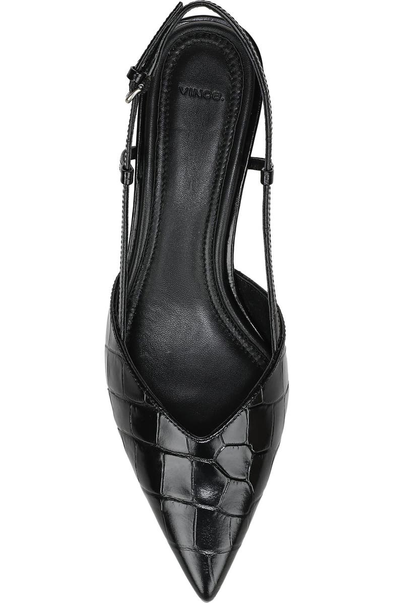Vince Levvy Slingback Pointed Toe Kitten Heel Pump, Alternate, color, Black Croc