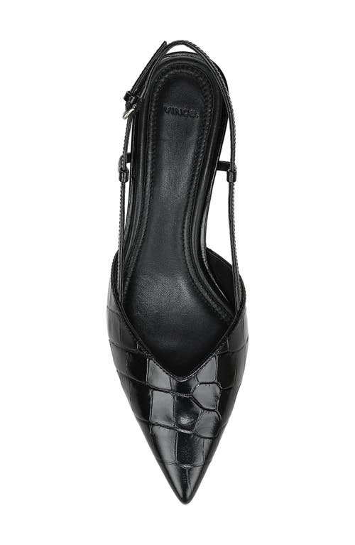 Vince Levvy Slingback Pointed Toe Kitten Heel Pump In Black