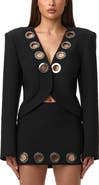 Naked Wardrobe Grommet Ponte Blazer