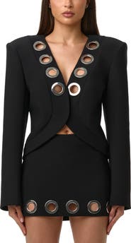 Naked Wardrobe Grommet Ponte Blazer