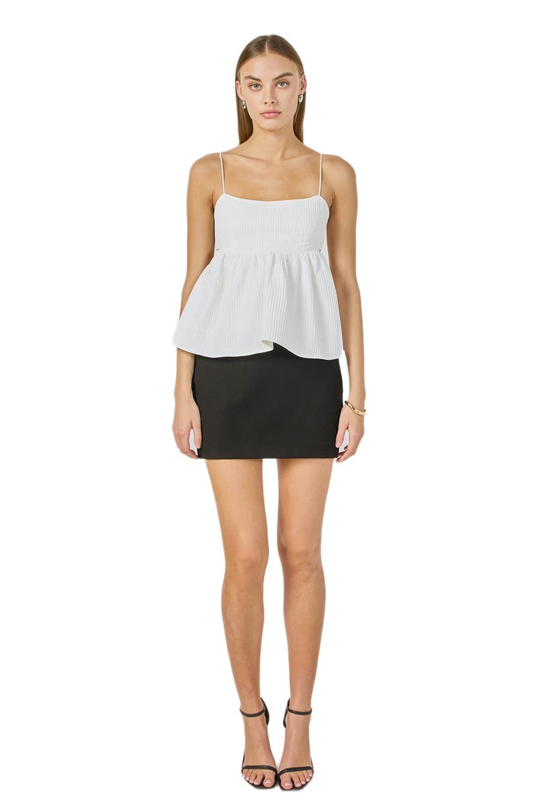 Tie Back Bubble Hem Tank, Alternate, color, WHITE