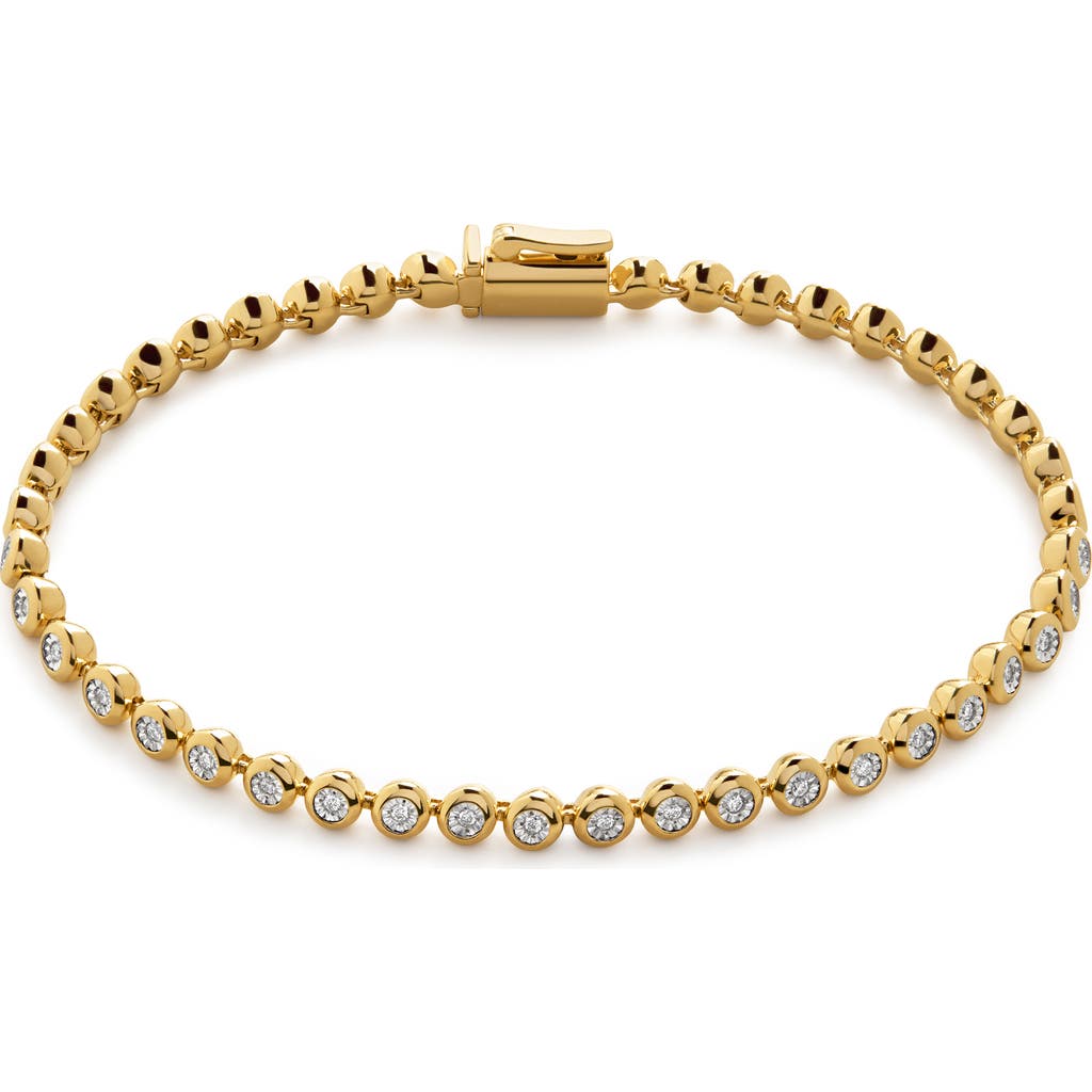 Monica Vinader Gold Round Diamond Tennis Bracelet Lab Grown Diamond In 18k Gold Vermeil