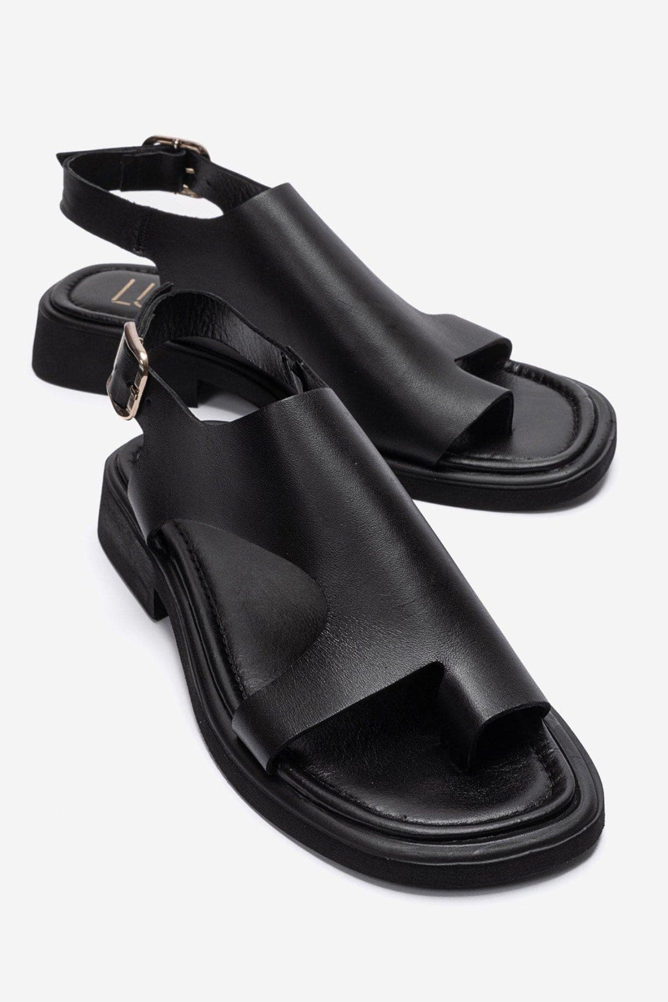 Burley Leather Slingback Sandal, Main, color, Black