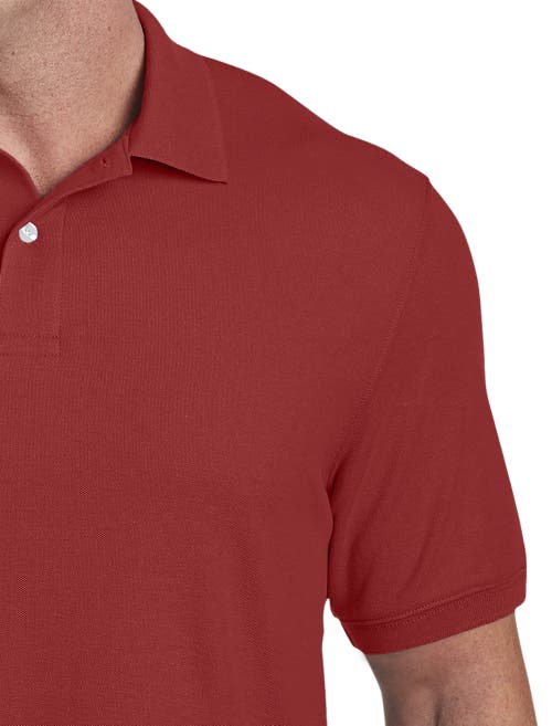 Harbor Bay By Dxl Big & Tall Piqué Polo Shirt In Red Dhalia
