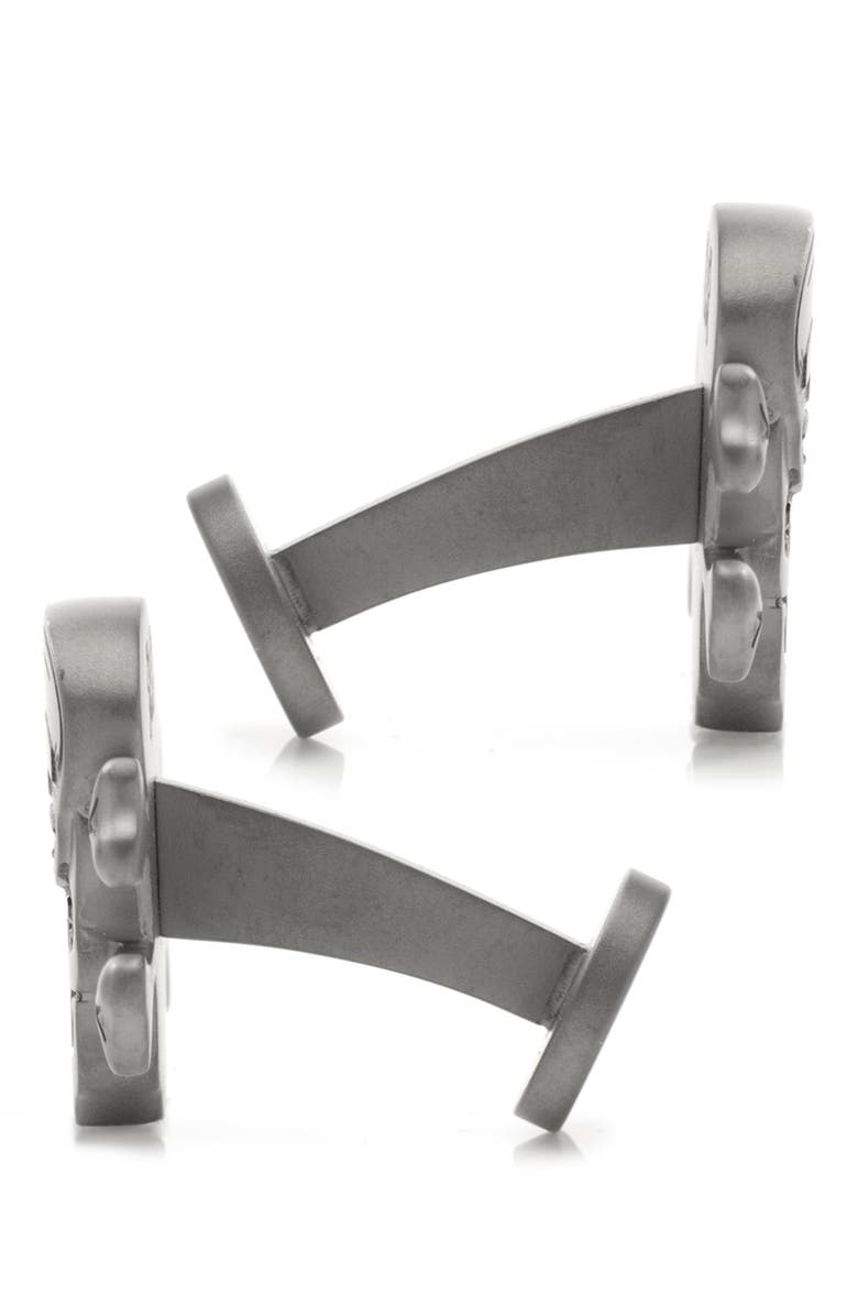 Cufflinks, Inc. Hold Fast Skull & Bones Cuff Links, Alternate, color, Gunmetal