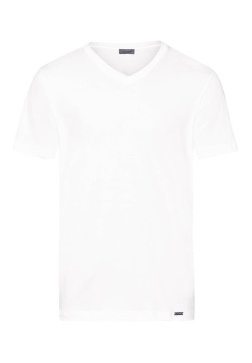 Hanro Living Cotton V-neck T-shirt In White