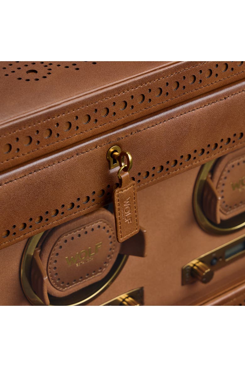 Brogue Double Winder With Storage, Alternate, color, Burnished Brown
