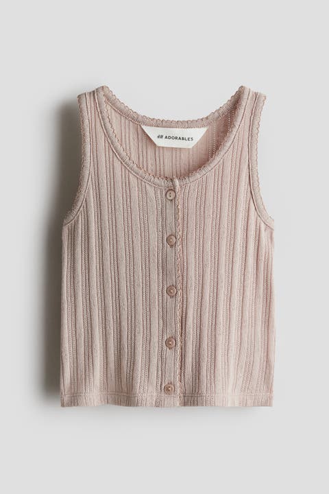 Pointelle Jersey Vest Top