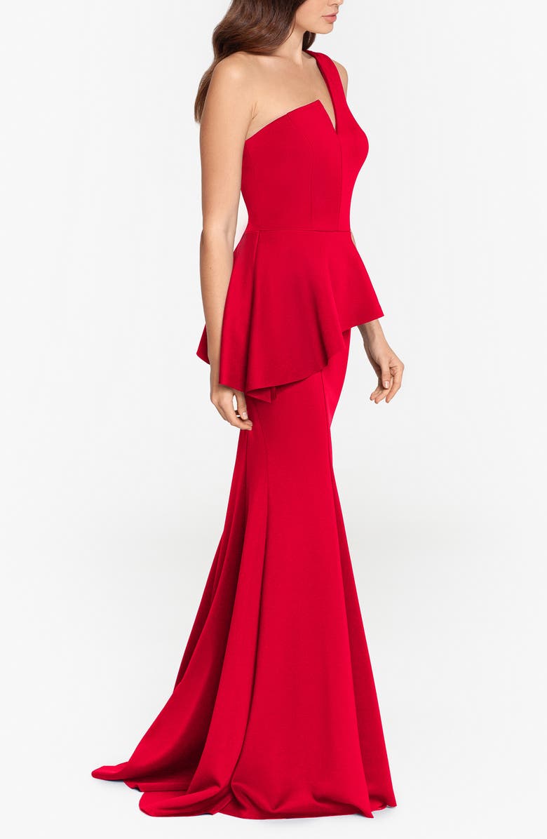 Betsy & Adam One-Shoulder Scuba Crepe Mermaid Gown, Alternate, color, 