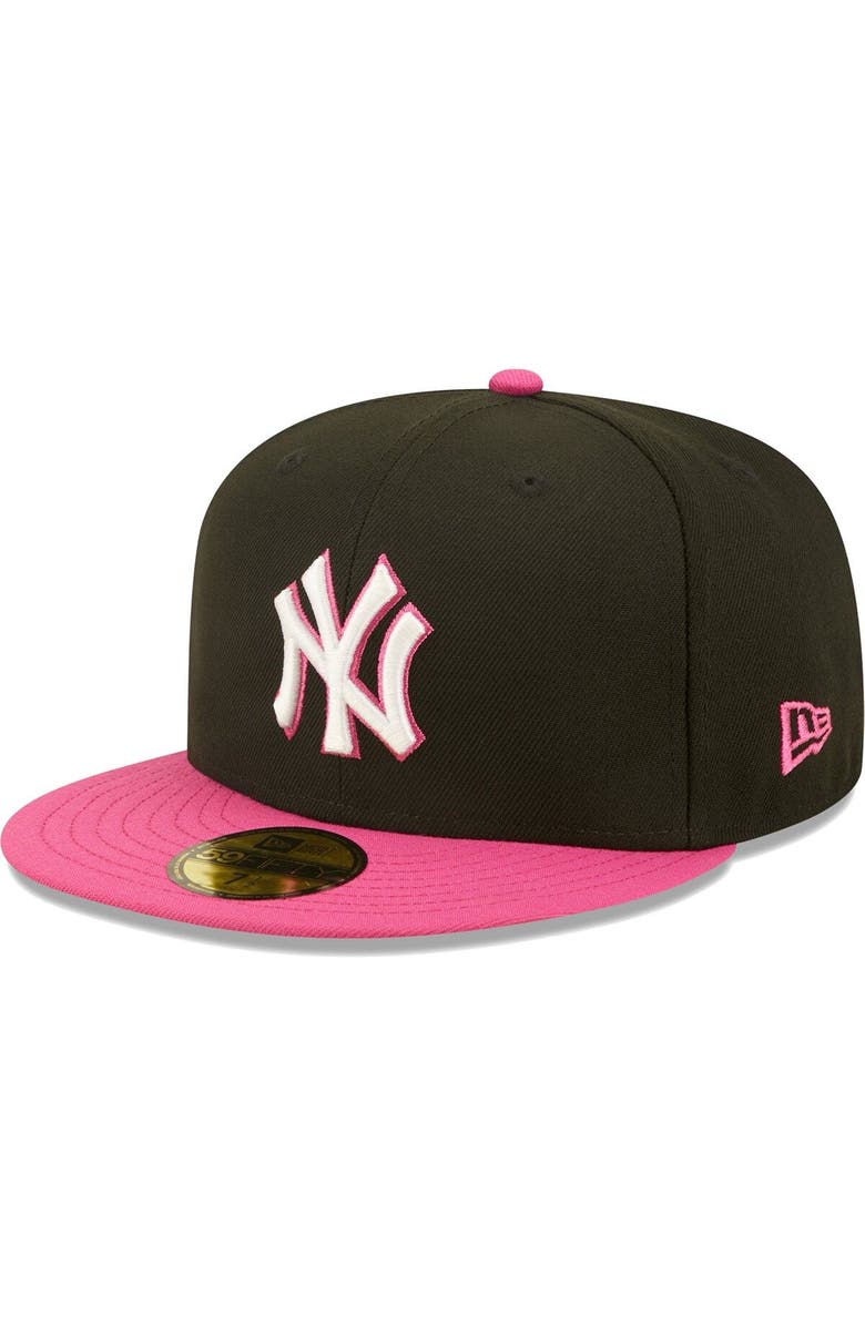 New Era Men's New Era Black/Pink New York Yankees 1999 World Series Champions Passion 59FIFTY Fitted Hat, Alternate, color,