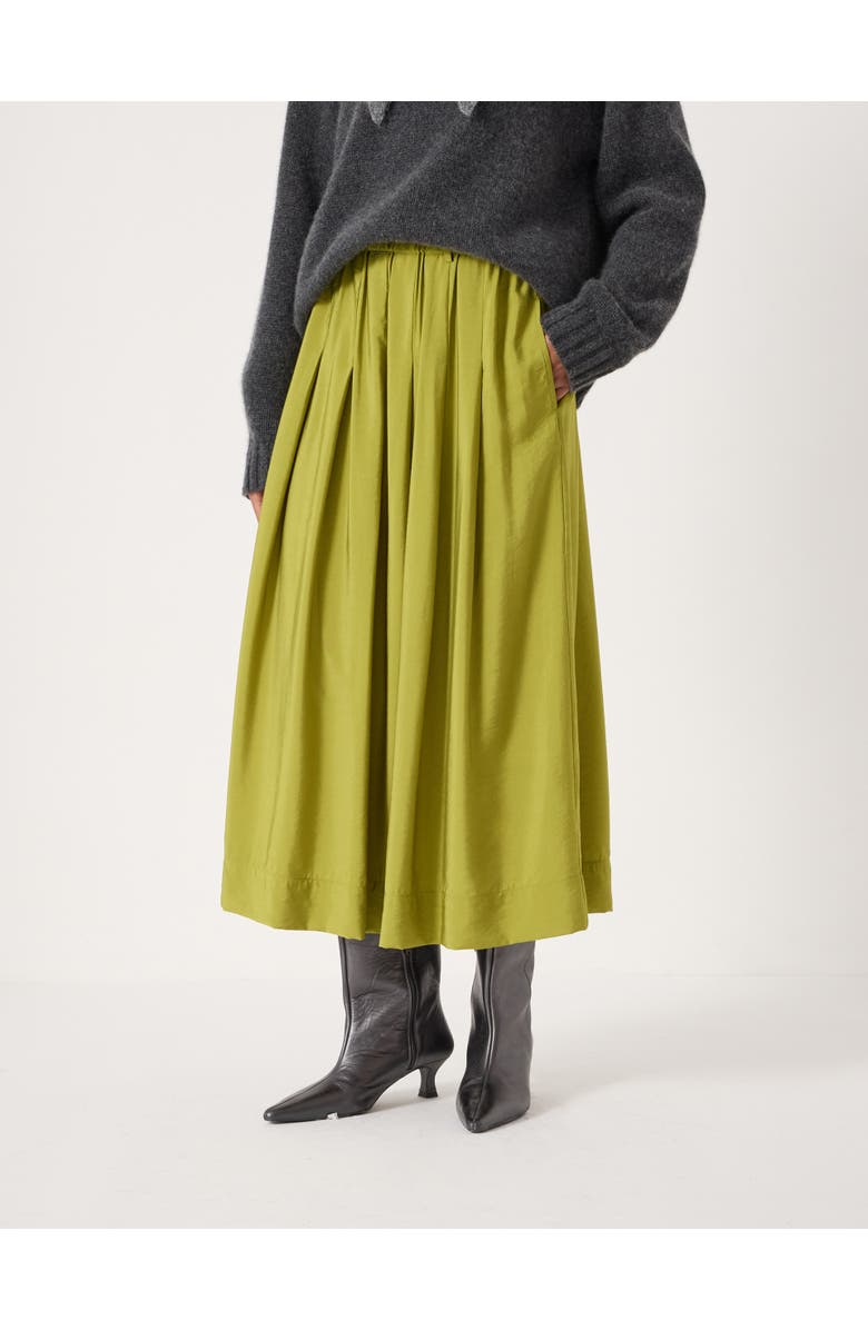 Hush Ivy Pleated Air Flow Midi Skirt, Main, color, Olive Green