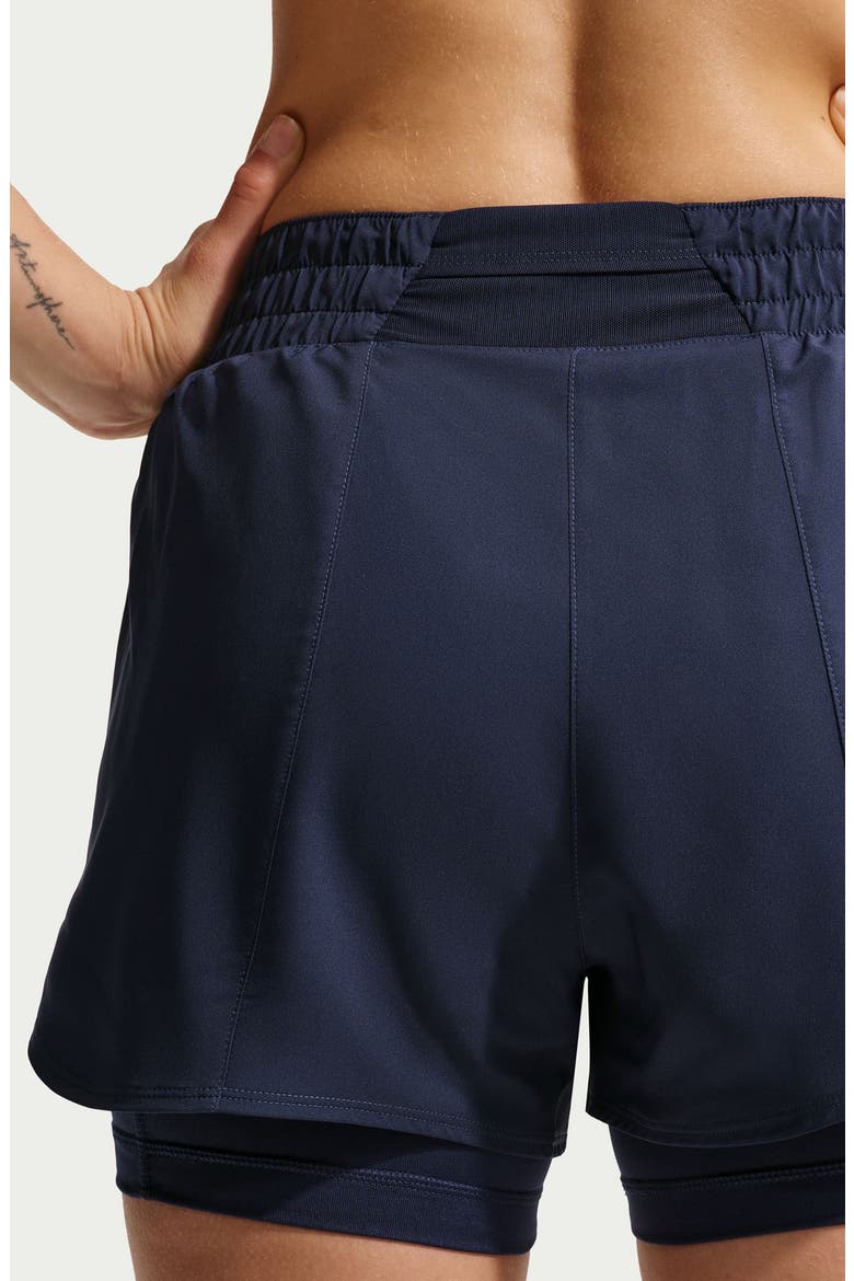 One Dri-FIT High-Waisted 3-Inch 2-in-1 Shorts, Alternate, color, 411 MNNAVY/WHITE