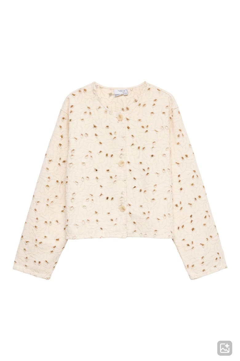 Karly Cotton Broderie Jacket, Alternate, color, ECRU