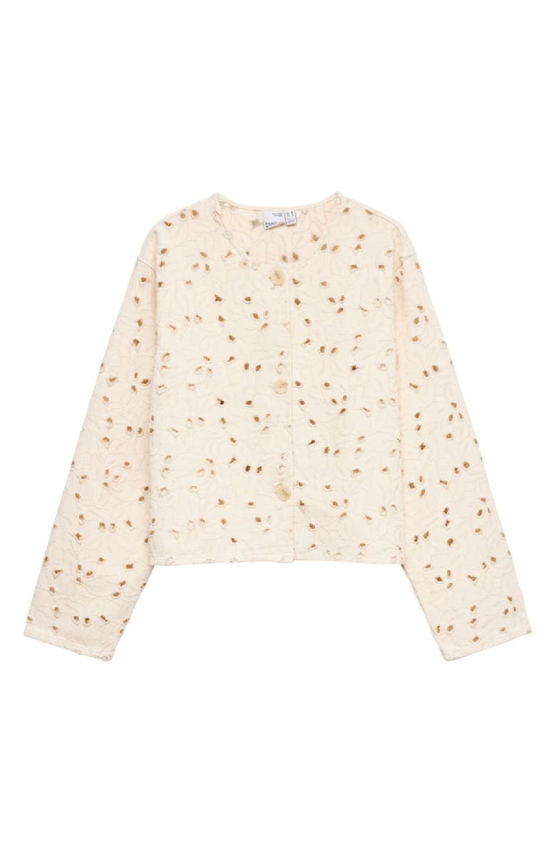 VERO MODA Karly Cotton Broderie Jacket, Alternate, color, Ecru