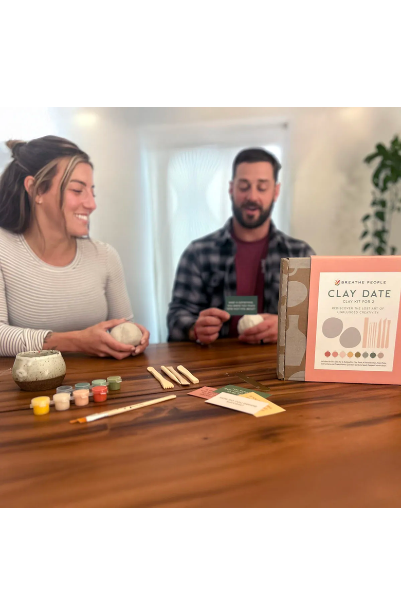 Uncommon Goods Clay Date & Conversation DIY Kit for 2 by Breathe People, Alternate, color, 