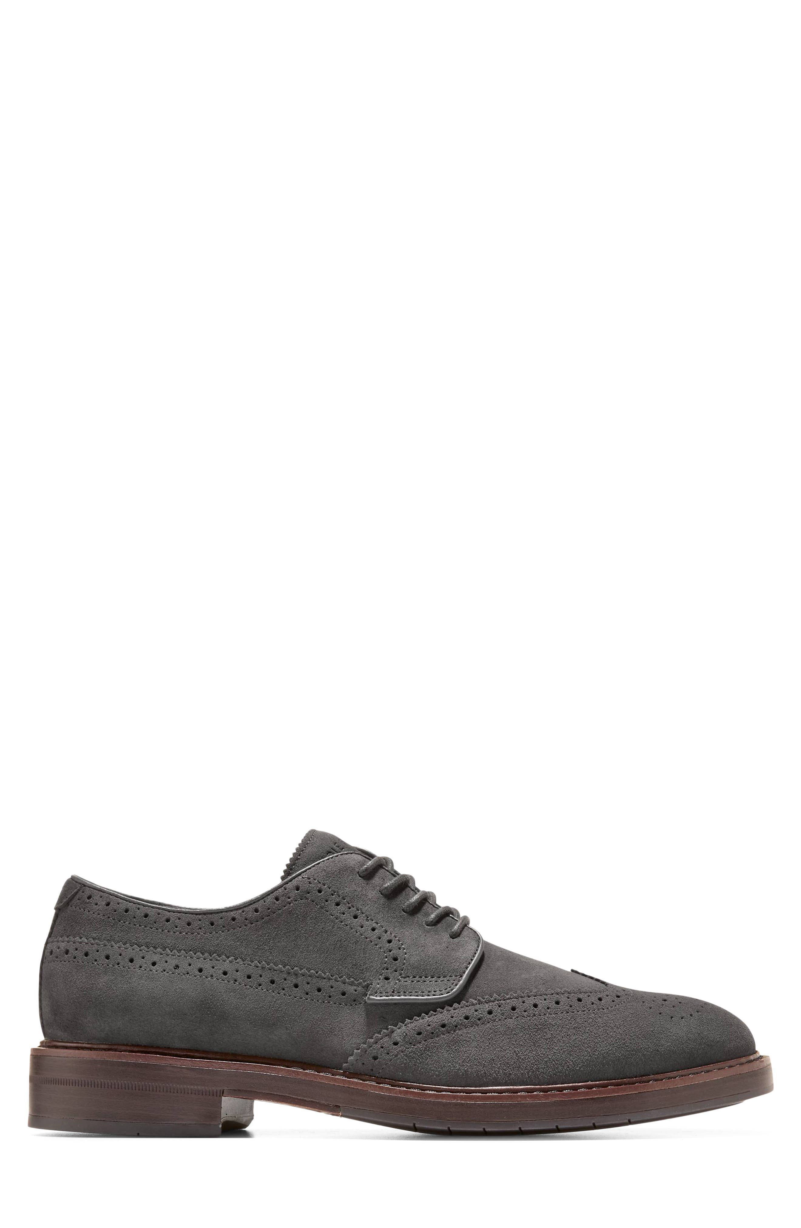 Cole Haan Judson Grand Wingtip Derby, Alternate, color, Raven Suede Dark Natural