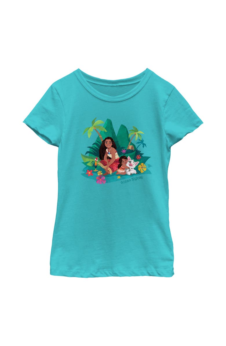 Moana 2 Girl's Moana 2 Ocean Sisters Graphic T-Shirt, Main, color, Tahiti Blue