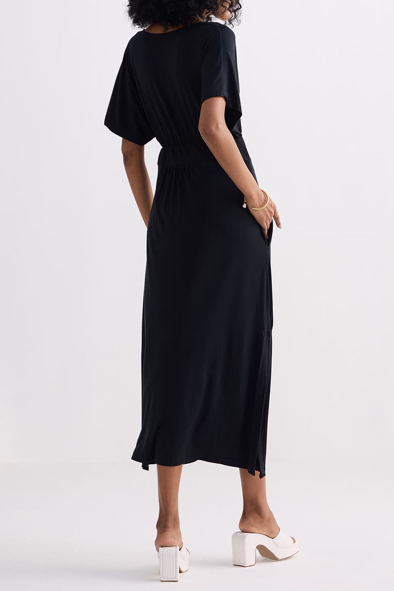 Flowy A-Line Maxi Dress with Side Slits, Alternate, color, Black