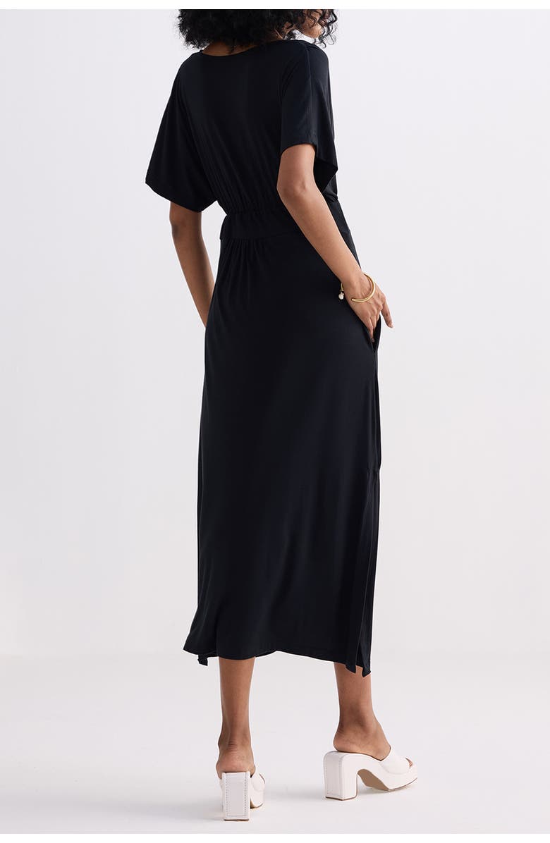 Reistor Flowy A-Line Maxi Dress with Side Slits, Alternate, color, Black
