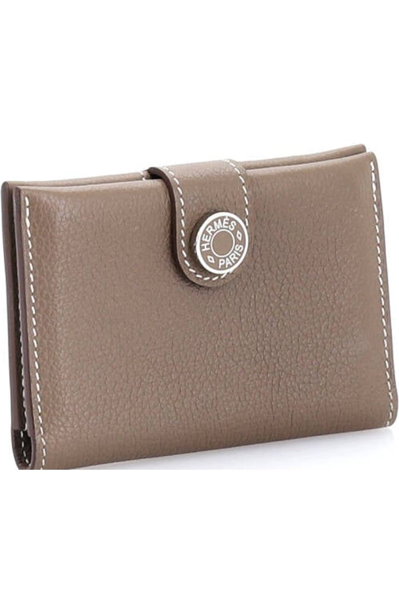 Pre-Owned Hermes R.M.S Card Holder Leather, Alternate, color, Etoupe