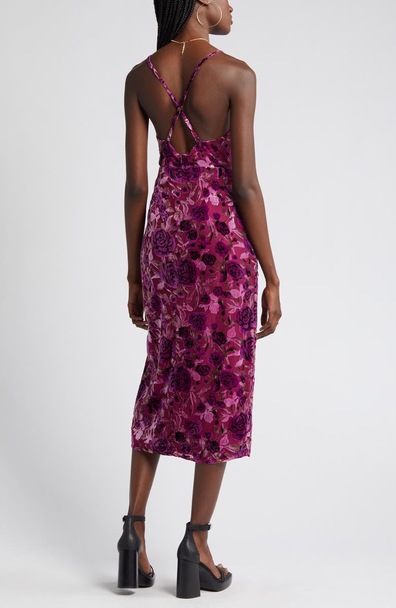 Adelyn Rae Velvet Burnout Slipdress, Alternate, color, 