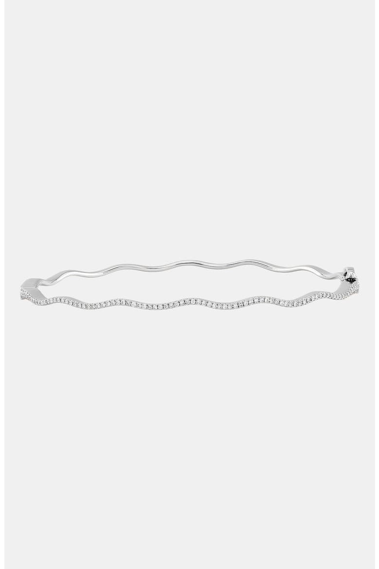 Wavy Stackable Diamond Bangle (Nordstrom Exclusive), Main, color, WHITE GOLD