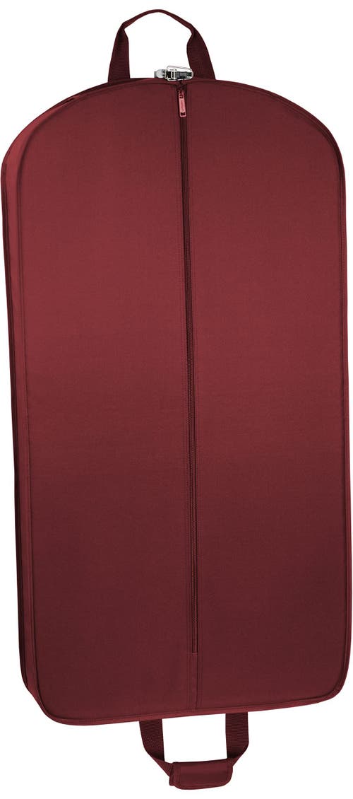 Wallybags 40" Deluxe Travel Garment Bag With Two Pockets In Burgundy