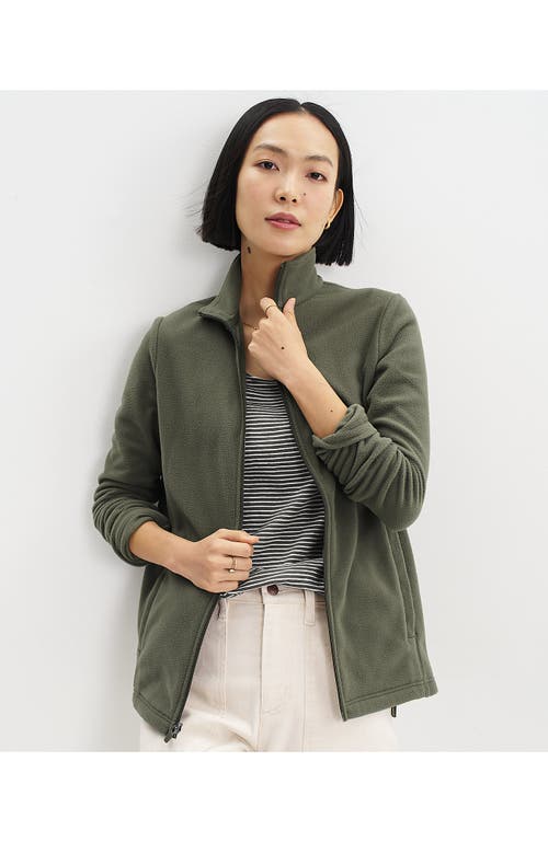 Lands' End Anyweather Fleece Full Zip Jacket In Green