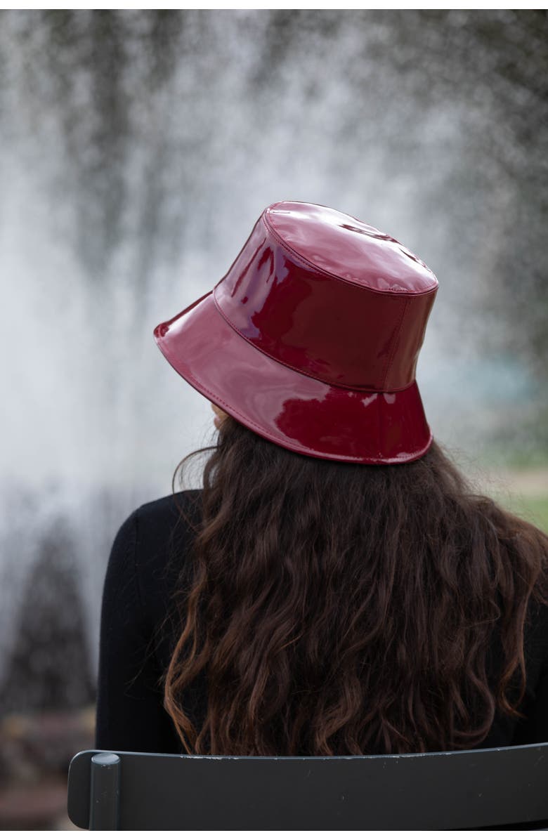 Lastelier Smile Bucket Rain Hat, Alternate, color, Plum